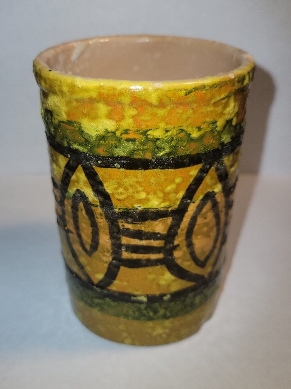 Signed Livia Gorka Mid Century Modern Hungarian Studio Pottery Vase Cup MCM
